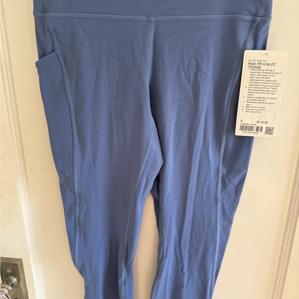 Lululemon Align HR Crop 23” “Pockets” - color: Waterdrop